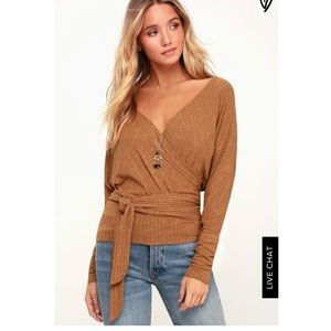 NWT free people EAST COAST COPPER SLEEVE WRAP TOP